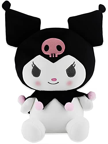 Kuromi Plush, Kuromi Plüsch, 25CM Kuromi Kuscheltier, Kuromi Plüschtier, Kuromi Plüschfigur, Kuromi Puppe, My Melody Plush, Kawaii Kuscheltier, Stofftier Spielzeug, Plüschpuppen für Kinder(Schwarz)