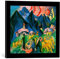 kunst für alle Bild mit Bilder-Rahmen: Ernst-Ludwig Kirchner Alpleben Mittelbild des Triptychons - dekorativer Kunstdruck, hochwertig gerahmt, 45x40 cm, Schwarz matt