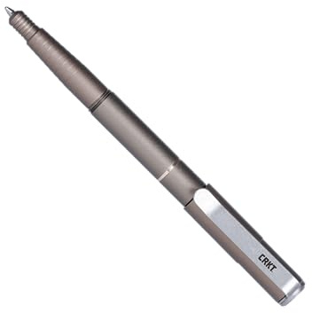 CRKT Spannzangen-Stift: Wolframkarbid-Schrift, grau eloxiertes Aluminium mit Druckpatrone und Taschenclip TPENWU