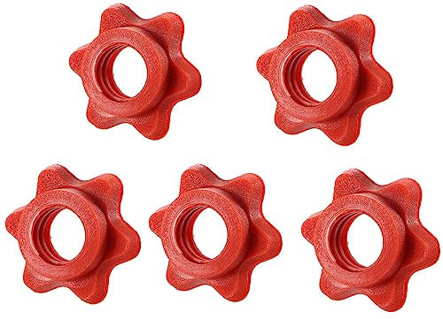 Pokinge 5 Stück Sternverschlüsse, Rutschfeste Langhantel-Clips, Sechskantmutter, Langhantel, Drehverschluss, Schraubklemmen für Hantel, Gewichtheben, Fitnesstraining