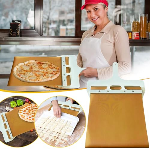 vokkrv Pala per Pizza, 55 x 35 cm Tagliere Paletta Per Pizza, Utensili da Forno, Flessibile in Plastica, Supporto di una Grande Superficie, per Pizza, Forno e Barbecue per Cuocere Pane, più Stabile