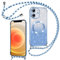 Phoona Handyband Hülle für iPhone 12 mit Band [kompatibel mit MagSafe], Luxuriöse Glitzer Beschichtung Magnetische Handyhülle für iPhone 12 Silikon TPU Stoßfest Schutzhülle, Blau