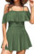SHEKINI Maillot de bain une pièce pour femme - Dos nu - Jupe de bain plissée - Contrôle du ventre - Maillot de bain pour femme - Grande taille - Jupe de natation, vert olive, M
