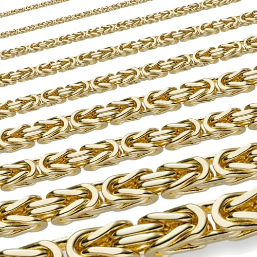 hoplo holzenplotz Massive edle Goldkette Königskette Halskette Collier 333 585 750 Gold, Länge:60 cm, Königskette Auswahl:Breite 1.8 mm 585-14 Karat Gold