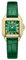 Szaikyri Klassisches Quadrat Damenuhr mit römischen Ziffern Damenkleiduhren Armbanduhr Damen (Green-Gold)