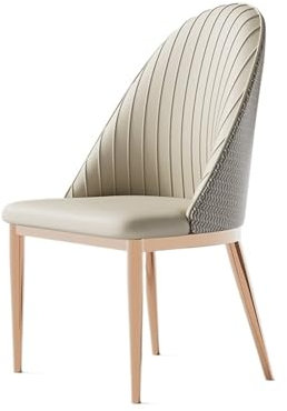 Chaise de Salle à Manger Chaises de salle à manger avec pieds et dossier rembourrés en métal, chaise d'appoint confortable for salon, chambre à coucher, cuisine, vanité Chaises pour cuisine(Rose Gold