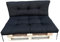 IN WOHO Palettenkissen Set, Outdoor Kissen für Palettensofa, Europaletten Sitzkissen, Sitzauflagen Gartenmöbel, Wasserabweisende Palettenkissen 120x40 und 120x80, Bankauflage Outdoor, Schwarz