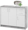 Nicht Zutreffend Kommode mit 3 Türen und 2 Schubladen - Betonoptik - Weiß - 109 cm breit - Sideboard Mehrzweckschrank
