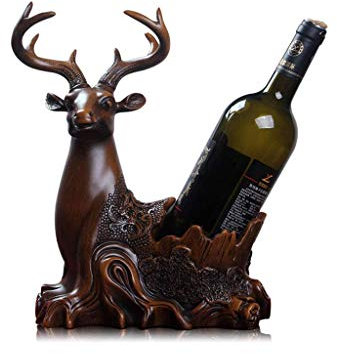 wine rackFree Standing Horse Head Wine Bottle Holder - Simple Decoration for Home Living Room Porch - Grey Color