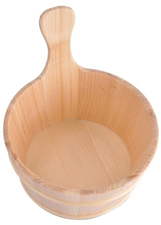 Juego de cubo y cucharón de sauna-Kit cubo y cucharón de madera, cubo de sauna 4L con mango y cuchara, artículos para el hogar, accesorios de sauna para sauna y spa, Kit de cubo de sauna-Kit cubo y