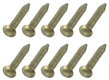 sourcing map 100Pcs Small Hardware Nails, 1.5 x 10mm Carbon Steel Round Head Nail Common Finishing Nail for Household Woodworking Picture Hanging DIY Projects, Bronze