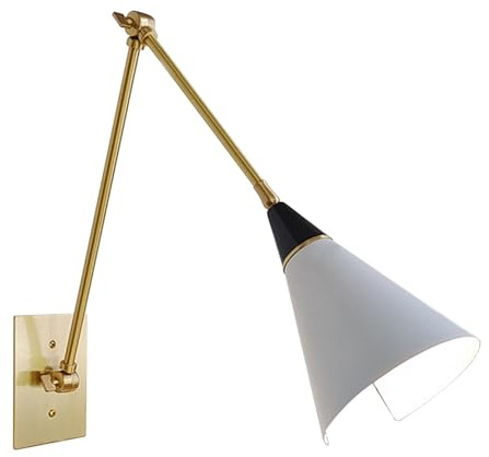 YFMYY Goldene Wandleuchte, festverdrahtete Wandleuchte mit Schwenkarm, Moderne verstellbare Wandleuchte, Klassische Retro-Wandleuchte für Nachttisch, Wohnzimmer, Flur, Schlafzimmer, Küche