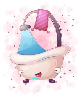 Winhappyhome Cute Cartoon Pattern Small Window Sticker Wall Sticker Kids Room Nursery Decoration Decals Toilet Lid Sticker (Tub)