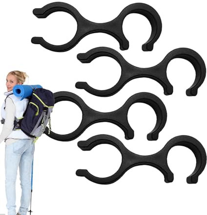 Generisch Trekkingstock-Zubehör Clip, 4 Stück, Black