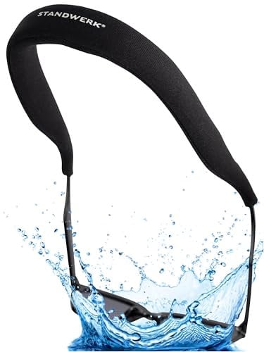 STANDWERK® Cordon à lunettes flottant [jusqu'à 45 g] Cordon à lunettes de sport – Pour un maintien sûr de vos lunettes de soleil pendant les sports nautiques, la voile, le kayak et la natation