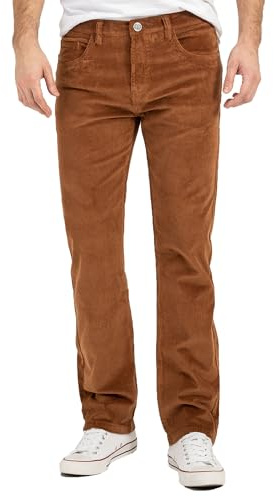 Rock Creek Herren Cordhose Hose Stretch Basic Bootcut Hose Regular Fit Lange Hose Stoff Hose Winterhose Männerhose H-399 Terracotta W34 L32