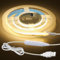 Aclorol 5V COB LED Strip Dimmbar LED Streifen 0.5M USB mit 150cm Stromkabel Flexibel und Zuschneidbar LichtBand für TV LED Hintergrundbeleuchtung Küche Schlafzimmer Deko CRI>85 320 LEDs/M 3000K