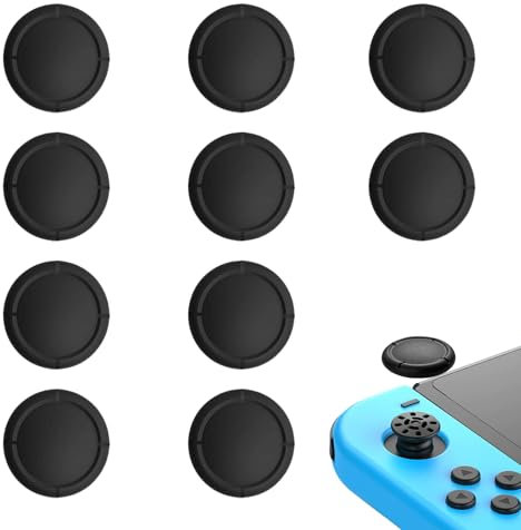 Replacement Joystick Covers for Nintendo Switch/Oled/Lite, Silicone Analog Joystick Cover Thumb Stick Cap, Thumb Grips for Nintendo Switch Joycon, Analog Stick Cover (10PCS Black)