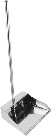 DEARMAMY Standing Dust Pan Only Stainless Steel Dustpan Garden Dustpan Handheld Scooper for Cleaning