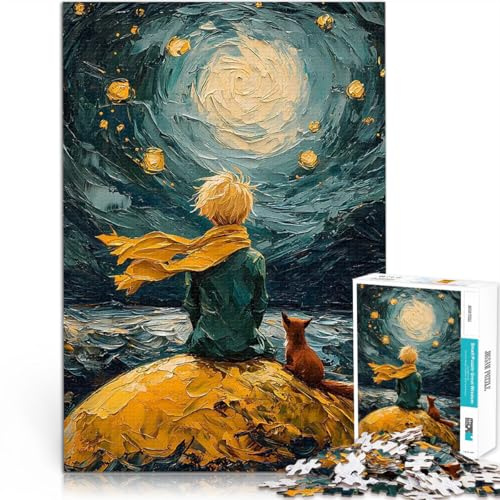Der kleine Prinz und der Fuchs 1000-teilige Puzzles für Teenager DIY-Spielzeug Jedes Stück ist einzigartig – Anspruchsvolles Familienspiel 38x26cm