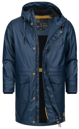 Indicode Herren INTommy Regenmantel Parka Funktionsjacke mit Nässeschutz | Wasserdichter Regenmantel mit windabweisender Funktion, Funktionsjacke, Windbreaker, Segeljacke, Outdoorjacke für Männer