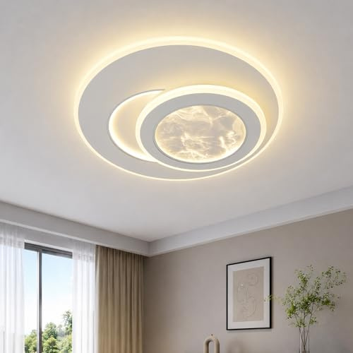 GSALDY Deckenlampe LED Dimmbar Mit Fernbedienung 70W Wolkennebel-Design | 50cm Weiß Deckenleuchte Wohnzimmerlampe Metall Deckenlampen Für Schlafzimmer Büro Küchenlampe Arbeitzimmer Lampen