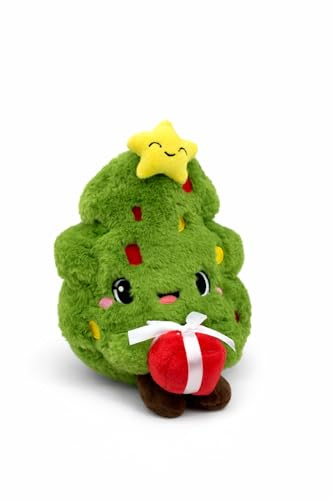 Generisch Plüschtier Weihnachtsbaum 19 cm – Süßes Kawaii Kuscheltier Tannenbaum – Weiches Stofftier Deko