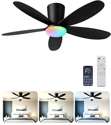 UCMDA 42 Ceiling Fan with Light, App & Remote, RGB+3-Colour Dimmable