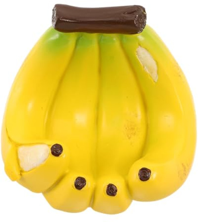IDEANATEGRATE Banana Shaped Bird Food Dish and Water Dispenser for Wild Birds and Parakeets, Portable Resin Feeder Bowl 12x10x9.5cm, for Hanging on Trees in Backyard