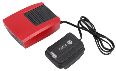 Wakects Riscaldatore a Batteria Portatile, Stufa Senza Fili Silenziosa, Termostato Elettrico 2 in 1 Ventilatore di Raffreddamento con Luce e Porta USB per Auto Esterno Ufficio Dormitorio