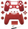 Coque de rechange avec boutons pour manette sans fil PS4 Pro Slim Rouge
