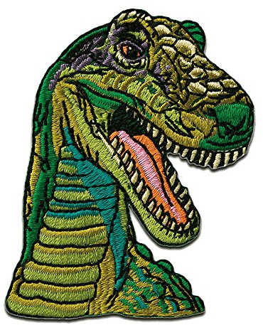 Catch the Patch Dinosaurier T Re x - (Größe: 6,9 x 5 cm) – Aufbügler & Applikationen in verschiedenen Größen – Ideal für Kleidung, Schulranzen, Jeans & Rucksäcke