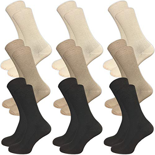 GAWILO Venensocken für Damen & Herren (9 Paar) | Ohne Gummi & ohne drückende Naht | Gesundheitssocken mit Komfortbund | Haltbar & bequem