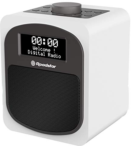 Roadstar HRA-600D+ Digital-Radio mit DAB+ und UKW Tuner (Weckfunktion, Dual-Alarm, Kopfhörer-Anschluss), weiß