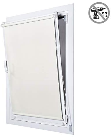 Estores enrollables sin taladrar opacos Fácil instalación Stores Ventanas sin taladrar de Diferentes Modelos y Medidas Persianas y Cortinas STORESDECO Estor Opaco Blanco Roto 45x180 cm