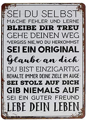 Hioni Sei Du Selbst Lebe Dein Leben Vintage Blechschild Poster Wandschild Wand Dekoration Metallschild Türschild