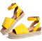 Hitmars Sandali Zeppa Donna Estivi Espadrillas Gladiatore Fibbia Sandali Elegant Romano Comode Piattaforma Tacco 5.6cm 1-Giallo EU40
