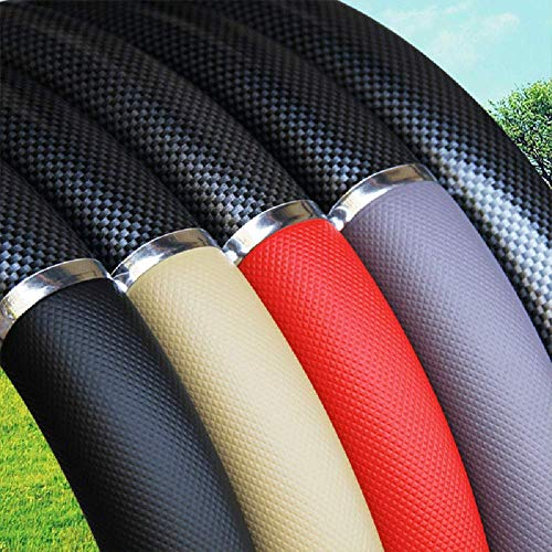 Universal Auto Lenkradhülle Lenkrad Abdeckung,MoreChioce Lenkradbezug Holz Lenkradschutz Microfiber Leder Rutschfeste Lenkradschoner Rot Atmungsaktiv Lenkradhülle Durchmesser 38CM / 15 Zoll