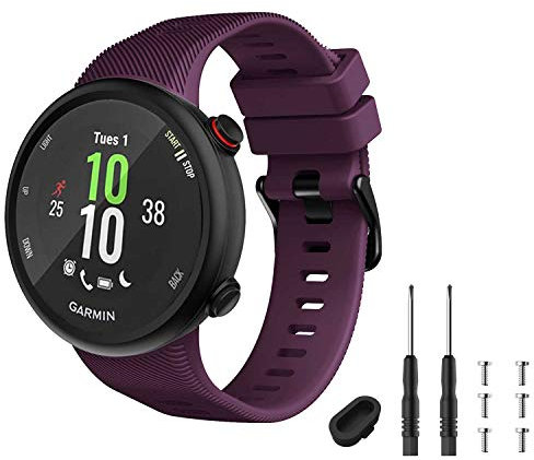 GVFM Armband kompatibel mit Garmin Forerunner 45s, Sport-Silikon-Armband, Ersatzarmband für Forerunner 45s (violett)