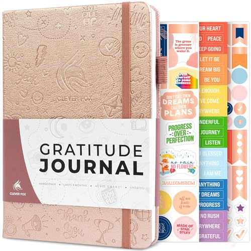 Clever Fox Dankbarkeitstagebuch – Glück, Positivität & Bestätigung – Inspirierendes Tagesnotizbuch – 3 Monate, A5 (Roségold)
