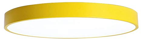 AIRUI Macaron LED-Deckenleuchte Aufputzmontage Rund Deckenlampe Modern Kinderzimmer Innenbeleuchtung Für Jungen Mädchen Schlafzimmer Wohnzimmer,Yellow+Neutral Light-23cm 12W