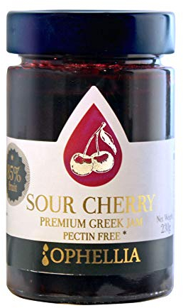 Ophellia Premium Sauerkirsch Konfitüre bzw Sauerkirsch-Marmelade mit 85% Fruchtanteil aus Griechenland - veganer Brotaufstrich direkt aus Früchten (Saurkirsch)