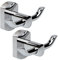 HIMREYLD Bathroom Door Hooks for Towel Robe 2 Pack, Solid Brass Coat Hooks for Back of Door Wall Mounted Bedroom with Modern Chrome Finish