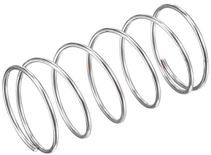 sourcing map Druckfeder, 304 Edelstahl Druckfedern Silber Spiralfeder Stahlfeder 18mm OD 1mm Kabelgröße 9mm Komprimierte Länge 35mm Länge 5,9N Tragfähigkeit 5 Stück