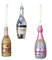 Weihnachtsanhänger 3 Stück Glas Sektflasche
