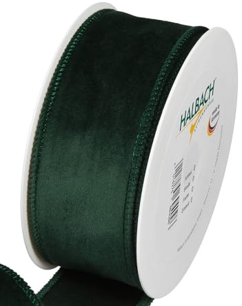 FloristryWarehouse Rouleau de ruban de Noël en velours Vert sapin 5 cm x 9 m