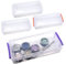 AMJKEJI 4 Pcs Small Plastic Storage Box with Lid Pencil Box Really Useful Box Pencil Cases Stackable Clear Multipurpose Home Office Kitchen Tools Crafts Stationery Organisers
