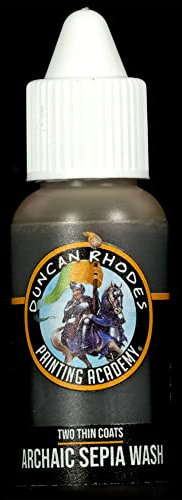 Duncan Rhodes Painting Academy Two Thin Coats Hobby Paints 15ml (Archaic Sepia Wash)