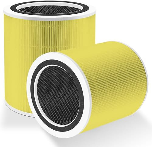 Core 400S Replacement Filter for LEVOIT Core 400S Smart WiFi, Core 400S-RF-PA (LRF-C401-YUS), 2 Pack, Yellow
