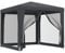 vidaXL Partyzelt mit 4 Mesh-Seitenwänden Gartenzelt Festzelt Pavillon Zelt Gartenpavillon Gazebo Gartenlaube Bierzelt Faltzelt Camping Anthrazit 2,5x2,5 m HDPE